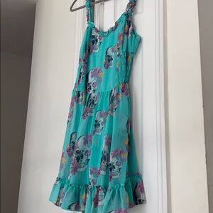 Royal Bones Mini dress with floral Skulls